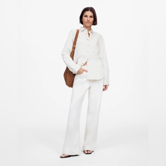 Madewell Denim Classic Button-Up Shirt in Pinstripe NWOT - Picture 1 of 13